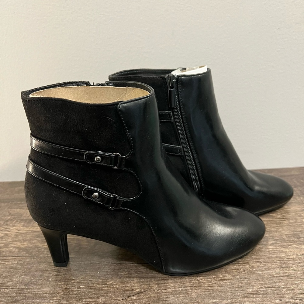 Impo Black Nerissa Heeled Ankle Boots 7W New